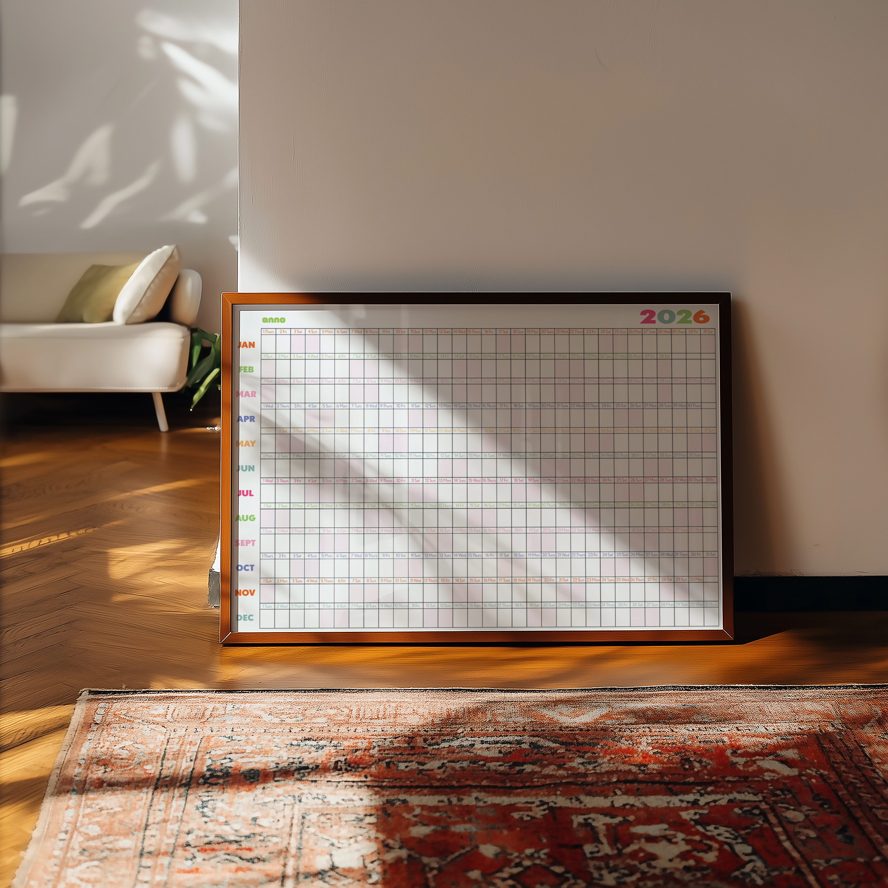 2026 Calendar - PINK